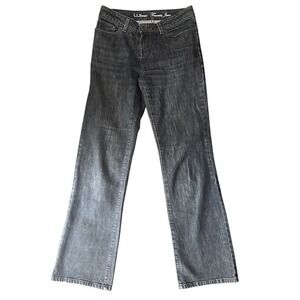 L.L. Bean Favorite Jean Womens 8MT Dark Wash Straight Leg Denim Tall Long Inseam